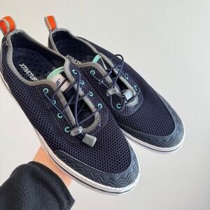 XTRATUF Mens Riptide Deck Shoes Navy Blue Mesh Boat Shoes XMR-201 Size 8.5